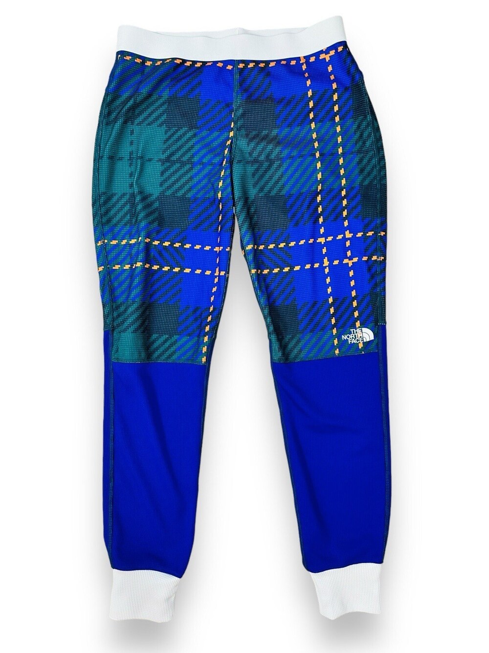 The North Face Flash Dry Base Layer Pants Women's XS Blue Plaid Waffle Joggers